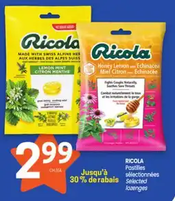 Uniprix RICOLA Pastilles sélectionnées/Selected lozenges offer