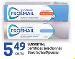 Uniprix SENSODYNE Dentifrices sélectionnés offer