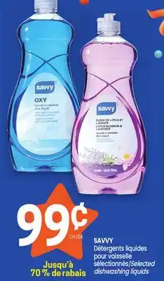 Uniprix SAVVY Détergents liquides pour vaisselle sélectionnés/Selected dishwashing liquids offer