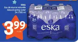 Uniprix ESKA Eau de source naturelle/Natural spring water offer