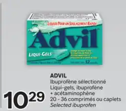 Brunet ADVIL Ibuprofène sélectionné + acétaminophène comprimés ou caplets offer