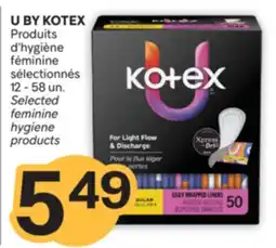Brunet U BY KOTEX Produits d'hygiène féminine sélectionnés offer