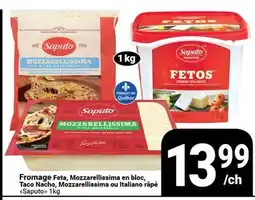 Pasquier Fromage Feta, Mozzarellaillissima en bloc, Taco Nacho, Mozzarellaillissima ou Italiano râpé offer