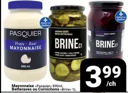 Pasquier Mayonnaise Pasquier, 890ml, Betteraves ou Cornichons Brine offer