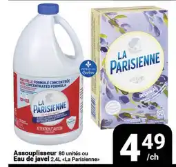 Pasquier Assouplisseur 80 unités ou Eau de javel 2,4L La Parisienne offer