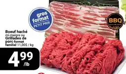 Pasquier Boeuf haché mi-maigre ou Grillades de porc format familial offer
