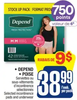 Jean Coutu DEPEND, POISE offer