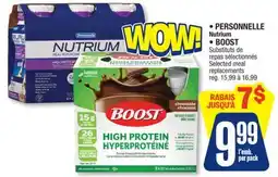 Jean Coutu PERSONNELLE Nutrium, BOOST Selected meal replacements offer