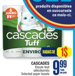Jean Coutu CASCADES Selected paper towels offer