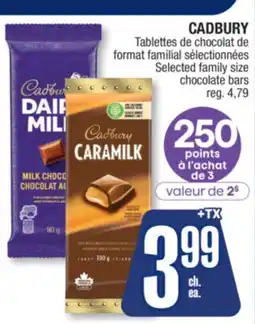 Jean Coutu CADBURY Selected family size chocolate bars offer