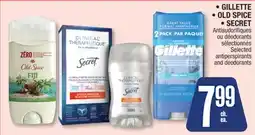Jean Coutu • GILLETTE • OLD SPICE • SECRET Selected antiperspirants and deodorants offer