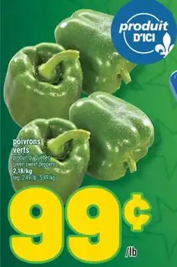 Marché Richelieu poivrons verts | green sweet peppers offer