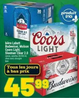 Marché Richelieu bière Labatt Budweiser, Molson Coors Light, Sleeman Clear 2.0 offer