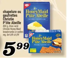 Marché Richelieu CHAPЕЛURE OU GAUFRETTES CHRISTIE P'TITE ABEILLE | CHRISTIE HONEY MAID BREADCRUMBS OR WAFERS offer