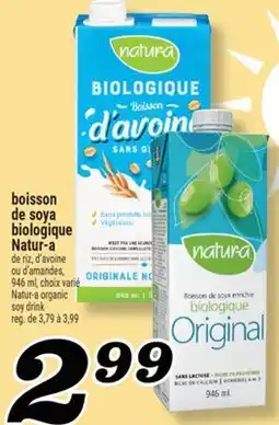 Marché Richelieu BOISSON DE SOYA BIOLOGIQUE NATUR‑A | NATURA ORGANIC SOYA DRINK offer