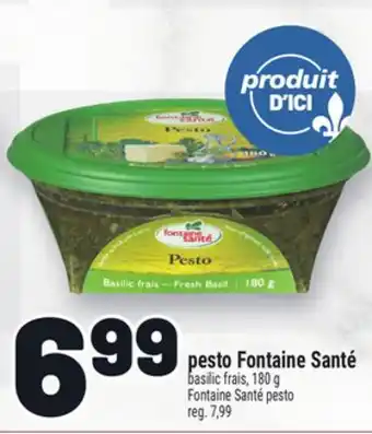 Metro PESTO FONTAINE SANTÉ | FONTAINE SANTÉ PESTO offer