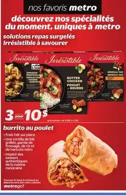 Metro BURRITO AU POULET offer