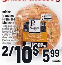 Metro MICHE TRANCHÉE PREMIÈRE MOISSON | PREMIÈRE MOISSON SLICED LOAF offer