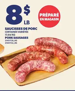 Provigo SAUCISSES DE PORC | PORK SAUSAGES offer