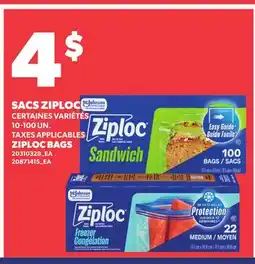 Provigo SACS ZIPLOC, 10-100 UN. | ZIPLOC BAGS offer