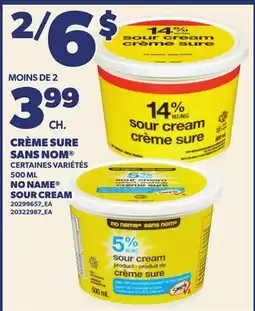 Provigo CRÈME SURE SANS NOM | NO NAME SOUR CREAM offer