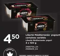 Provigo LIBERTÉ MÉDITERRANÉE YOGURT | LIBERTÉ MÉDITERRANÉE YOGURT offer