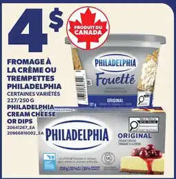 Provigo FROMAGE À LA CRÈME OU TREMPETTES PHILADELPHIA, 227/250 G | PHILADELPHIA CREAM CHEESE OR DIPS offer
