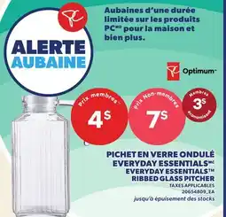 Provigo PICHET EN VERRE ONDULÉ EVERYDAY ESSENTIALSMC | EVERYDAY ESSENTIALS RIBBED GLASS PITCHER offer