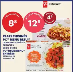 Provigo PLATS CUISINÉS PC MENU BLEU | PC BLUE MENU ENTRÉES, 850 G-1,13 KG offer