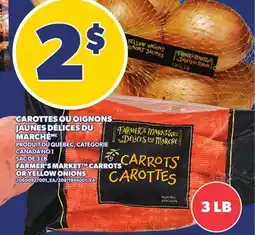 Provigo JAUNES DÉLICES DU MARCHÉ, SAC DE 3 LB | FARMER'S MARKET CARROTS OR YELLOW ONIONS offer