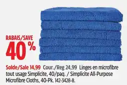 Canadian Tire Simplicite All-Purpose Microfibre Cloths, 40-Pk offer