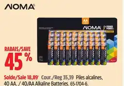 Canadian Tire 40/AA Alkaline Batteries offer