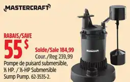 Canadian Tire 1⁄3-HP Submersible Sump Pump offer