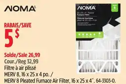 Canadian Tire Noma MERV 8 Pleated Furnace Air Filter offer