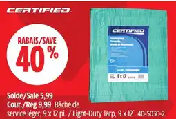 Canadian Tire CERTIFIED Light-Duty Tarp, 9 x 12´ offer
