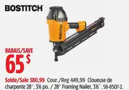 Canadian Tire Bostitch 28° Framing Nailer, 31⁄2˝ offer