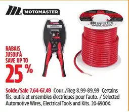 Canadian Tire Selected MOTOMASTER Automotive Wires offer