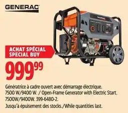 Canadian Tire Open-Frame Generator with Electric Start offer