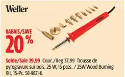 Canadian Tire Weller 25W Wood Burning Kit, 15-Pc offer