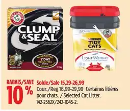 Canadian Tire Certaines litières pour chats offer