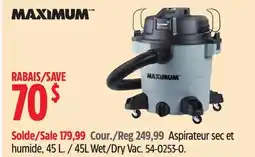 Canadian Tire 45L Wet/Dry Vac offer