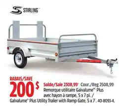 Canadian Tire Stirling Galvalume Plus Utility Trailer with Ramp Gate, 5 x 7´ offer