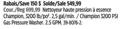Canadian Tire Champion 3200 PSI Gas Pressure Washer offer