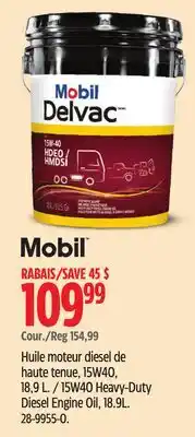 Canadian Tire 15W40 Heavy-Duty Diesel Engine Oil offer