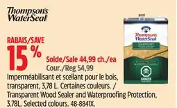 Canadian Tire Transparent Wood Sealer and Waterproofing Protection, 3.78L offer