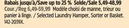 Canadian Tire Selected Laundry Hamper, Sorter or Basket offer