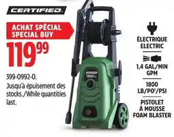 Canadian Tire ÉLECTRIQUE 1,4 GAL/MIN GPM 1800 LB/PO²/PSI PISTOLET À MOUSSE FOAM BLASTER offer
