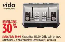 Canadian Tire VIDA 4-Slice Stainless-Steel Toaster offer