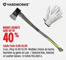 Canadian Tire Selected Axe, Hatchet or Leather Gloves offer