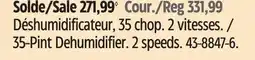 Canadian Tire 35-Pint Dehumidifier offer